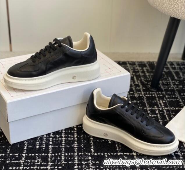 Best Grade Alexander McQueen Oversized Retro Sneakers in Matte Silky Calfskin Black 1114004