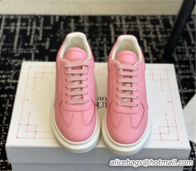 Top Grade Alexander McQueen Oversized Retro Sneakers in Matte Silky Calfskin Light Pink 1114006