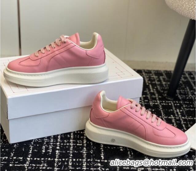 Top Grade Alexander McQueen Oversized Retro Sneakers in Matte Silky Calfskin Light Pink 1114006