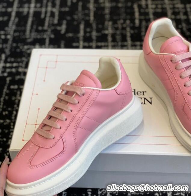 Top Grade Alexander McQueen Oversized Retro Sneakers in Matte Silky Calfskin Light Pink 1114006