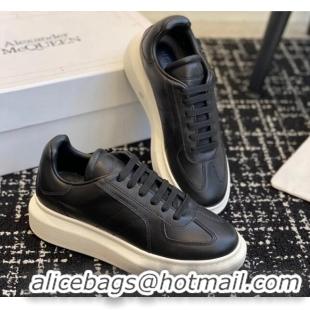 Grade Quality Alexander McQueen Oversized Retro Sneakers in Matte Silky Calfskin Black Upper 1114008