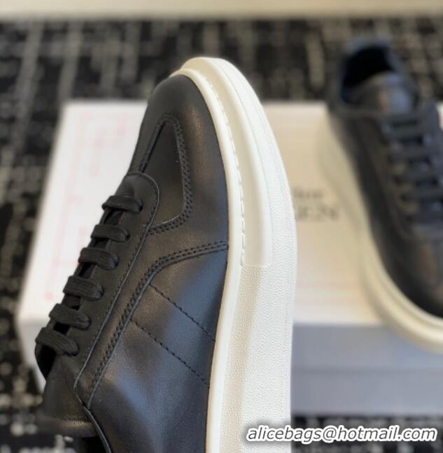 Grade Quality Alexander McQueen Oversized Retro Sneakers in Matte Silky Calfskin Black Upper 1114008