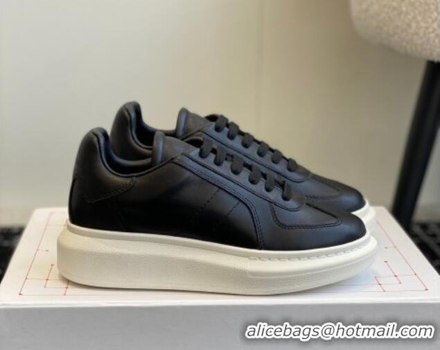 Grade Quality Alexander McQueen Oversized Retro Sneakers in Matte Silky Calfskin Black Upper 1114008