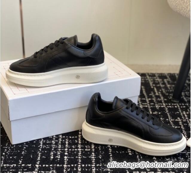 Grade Quality Alexander McQueen Oversized Retro Sneakers in Matte Silky Calfskin Black Upper 1114008