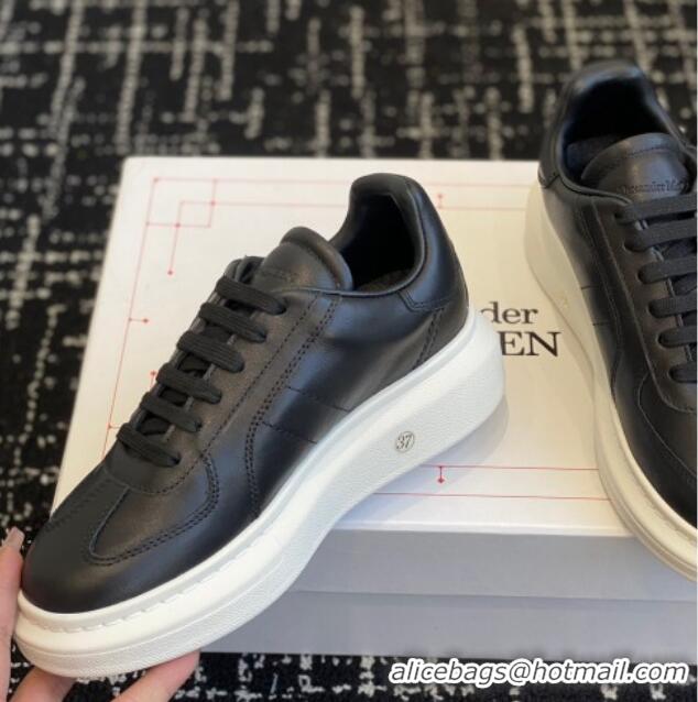 Grade Quality Alexander McQueen Oversized Retro Sneakers in Matte Silky Calfskin Black Upper 1114008