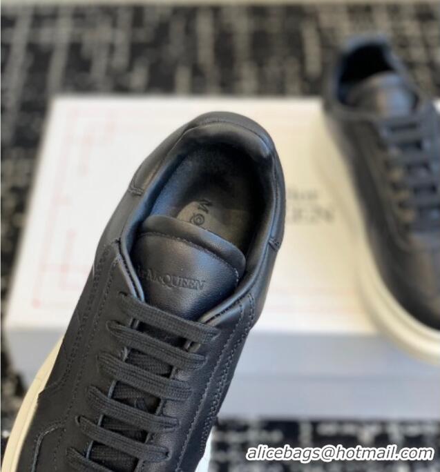 Grade Quality Alexander McQueen Oversized Retro Sneakers in Matte Silky Calfskin Black Upper 1114008