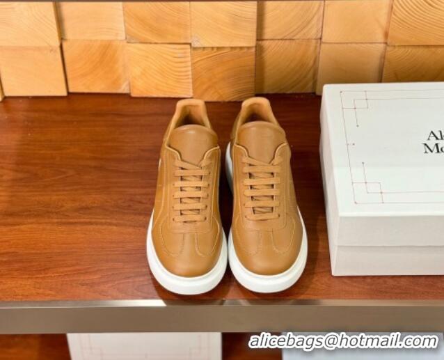 Good Looking Alexander McQueen Oversized Retro Sneakers in Matte Silky Calfskin Brown 1114013 