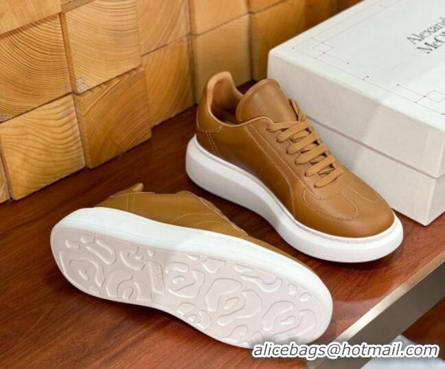 Good Looking Alexander McQueen Oversized Retro Sneakers in Matte Silky Calfskin Brown 1114013 