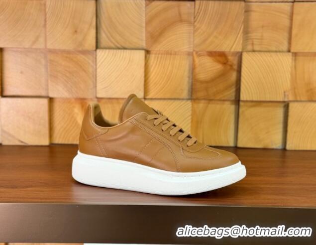 Good Looking Alexander McQueen Oversized Retro Sneakers in Matte Silky Calfskin Brown 1114013 