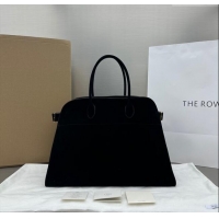 Affordable Price The Row Soft Margaux 15 Bag in Suede T1831 Black 2023