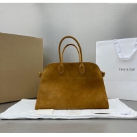 Buy Fashionable The Row Soft Margaux 15 Bag in Suede Saddle 1831 Brown 2023