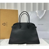 Popular Style The Row Margaux 17 Large Tote Bag in Grained Leather 1831 Black 2024