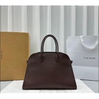 Well Crafted The Row Margaux 15 Medium Tote Bag in Smooth Leather 1831 Chocolate 2024