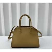 Youthful The Row Margaux 10 Small Tote Bag in Smooth Leather 1831 Olive Green 2024