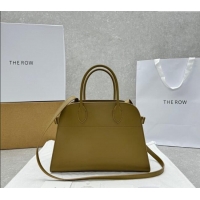 Best Promotional The Row Margaux 12 Tote Bag in Smooth Leather 1833 Olive Green 2024