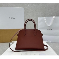 Shop Best The Row Margaux 12 Tote Bag in Smooth Leather 1833 Brick Red 2024