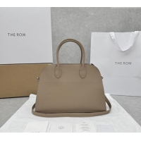 Luxury Discount The Row Margaux 12 Tote Bag in Grained Leather 1833 Dusty Beige 2024