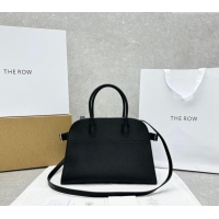 Grade Cheapest The Row Margaux 12 Tote Bag in Grianed Leather 1833 Black 2024