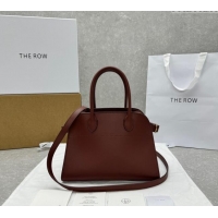 Top Quality The Row Margaux 10 Small Tote Bag in Smooth Leather 1833 Brick Red 2024