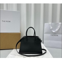 Luxury Discount The Row Margaux 10 Small Tote Bag in Calf Leather 1831 Black 2024