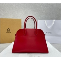 Big Discount The Row Margaux 15 Medium Tote Bag in Smooth Leather 1831 Dark Red 2024