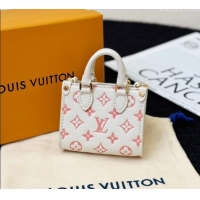 Top Grade Louis Vuitton Micro Bag On The Go Charm M02133 White/Pink 2024