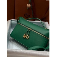 Top Grade Loro Piana Extra Bag L27 in Palm-Grained Leather 6003 Bright Green 2023