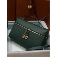 Best Product Loro Piana Extra Bag L27 in Palm-Grained Leather 6003 Dark Green 2023