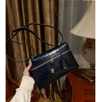 Classic Specials Loro Piana Extra Bag L27 in Crocodile Embossed Leather 6004 Navy Blue 2023