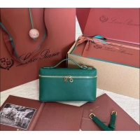 Promotional Loro Piana LP Extra Pocket Pouch L19 in Grained Calfskin 0802 Forest Leaf Green 2024