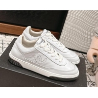 Shop Cheap Chanel Printed Calfskin Sneakers White 1120107