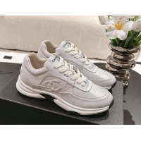 Top Grade Chanel Printed Calfskin Sneakers White 120113