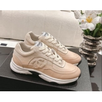 Pretty Style Chanel Printed Calfskin Sneakers Beige 1120114