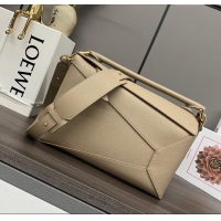 Well Crafted Loewe Puzzle Medium Bag in Litchi-Grained Calfskin 062329 Sand 2024