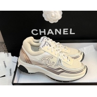 Sumptuous Chanel Mesh & Calfskin Sneakers G39792 White 120121