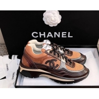 Perfect Chanel Mesh & Calfskin Sneakers G39792 Orange 120122