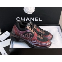 Pretty Style Chanel Mesh & Calfskin Sneakers G39792 Purple 120125