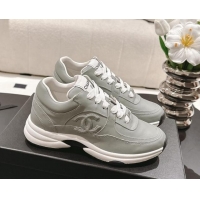 Luxury Chanel Calfskin Sneakers Grey 1120133