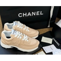 Sophisticated Chanel Calfskin Sneakers Beige 120135