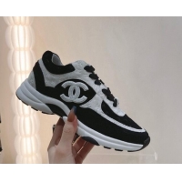 Perfect Chanel CC Suede Sneakers White/Black 120138