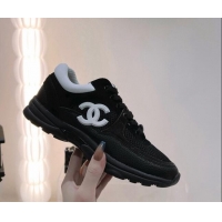 Sumptuous Chanel Mesh, Suede & Grained Calfskin Sneakers Black 1120140