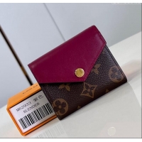 Best Price Louis Vuitton Zoe Wallet in Monogram Canvas and Cowhide Leather M62933 Fuchsia 2024