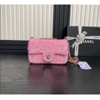 Famous Brand Chanel Sequins Flap Bag AS4561 Pink 2024