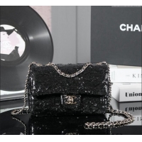 Most Popular Chanel Sequins Flap Bag 1206 So Black 2024