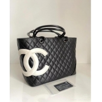 Top Grade Chanel Quilted Calfskin Shopping bag with Maxi CC A8018 Black 2024