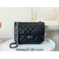 Grade Quality Chanel Reissue 2.55 Aged Calfskin Mini Flap Bag A01116 Black/Silver 2023