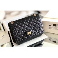 Promotional Chanel Large 2.55 Handbag in Aged Calfskin & Gold-Tone Metal A1602 Black 2024 Top Quality