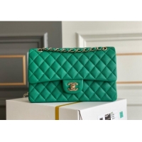 Grade Design Chanel Quilted Grained Calfskin Classic Medium Flap bag A01112 Green 2024