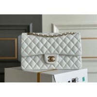 Best Product Chanel Quilted Grained Calfskin Classic Medium Flap bag A01112 White 2024