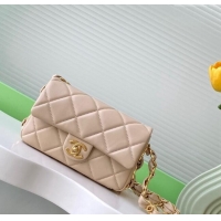 Hot Style Chanel Lambskin Small Flap Bag with CC Chain AS5174 Light Beige 2024